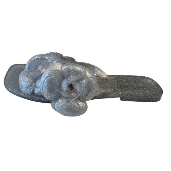 Jeffrey Campbell Jelly FLoralee Sandals Size 7 Shimmer Silver EU 38 NWOB - Picture 3 of 10